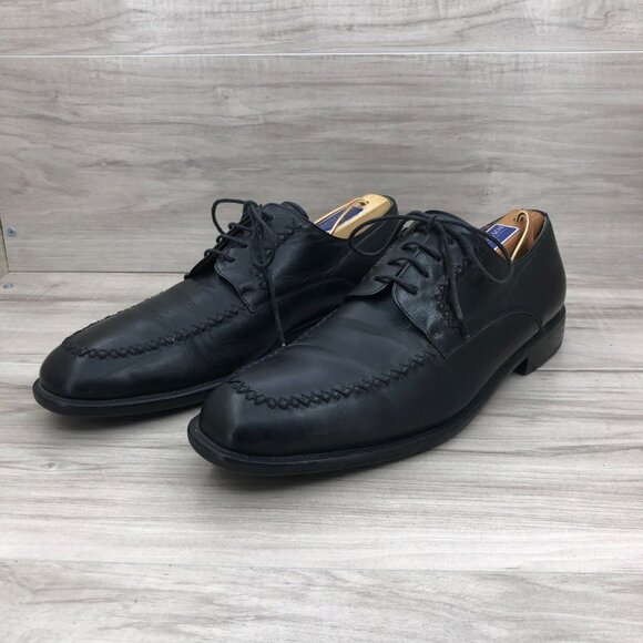 Mezlan Shoes Mens 10M Black Leather Lace Up Derby Moc Toe Oxfords main image 8